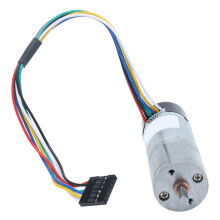 25GA Motore DC con riduttore, albero da 4x9.5 mm, 280 RPM, Argento