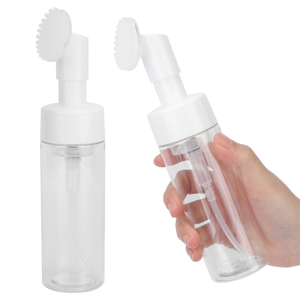 Mousse Foaming Bottle Silicone Brush Empty Refillable Facial Cleanser Foaming Bottle Transparent200ML