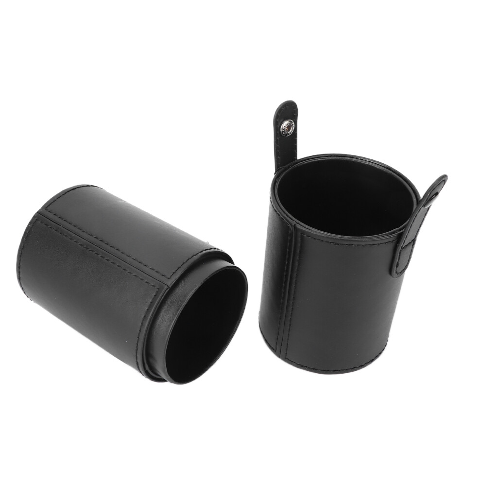 Black Makeup Brush Holder Organizer Portable Pu Cosmetic Brush Storage Bag Box Accessory (Black)