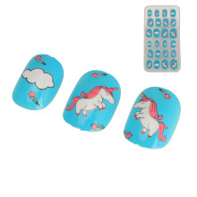 #01 Ongles pour enfants Motif dessin animé Couverture complète 24 pièces