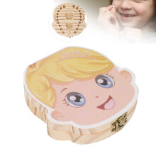 Scatola di legno per il dente del bambino con fori ricordo