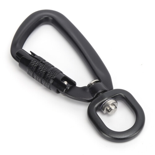 Moschettone autobloccante a 360 4 kN nero