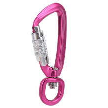 Moschettone autobloccante 4 kN 360 rosa taglia unica