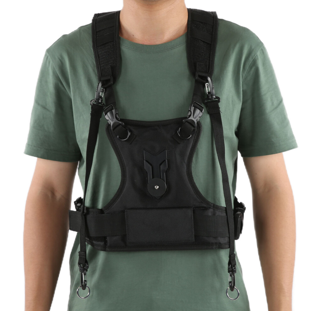 Dual Camera Strap Nylon Durable Comfortable Breathable Adjustable Multi Carrier Chest Harness 7661322300549