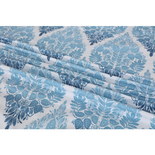 (Leaf Blue, Single) 4PCs Complete Bedding Set Duvet Cover Fitted Sheet 2