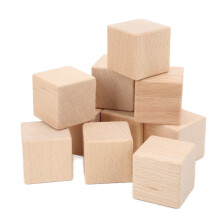 Blocs en bois non finis - 10 pièces, 4 cm, Burlywood