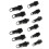 12 pezzi kit di teste per cerniere nero L/M/S 1,3x3,6x1,1 cm 3