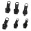 12 pezzi kit di teste per cerniere nero L/M/S 1,3x3,6x1,1 cm 12