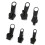 12 pezzi kit di teste per cerniere nero L/M/S 1,3x3,6x1,1 cm 4