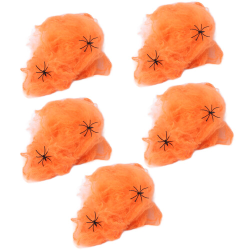 Ragnatela 5 pezzi Arancione Halloween Interno/Esterno 1