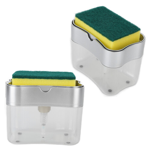 Dosatore portatile di sapone 7,5 oz Argento ABS+Spugna 2