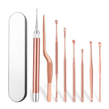 8 pièces – Ensemble de cure-oreilles LED couleur rose-rouge, 18,5-7,8 cm