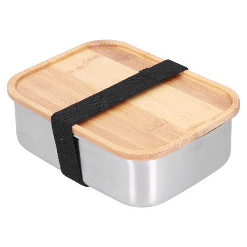 Bento Lunch Box Modello L, 900 ml, 18x12 cm, argento
