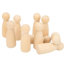 10 Stück Holz-Puppen sicher, gratfrei für DIY-Handwerk & Dekorationen