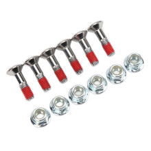 6 pezzi di bulloni per pignone M8 nichelati da 32 mm YZ