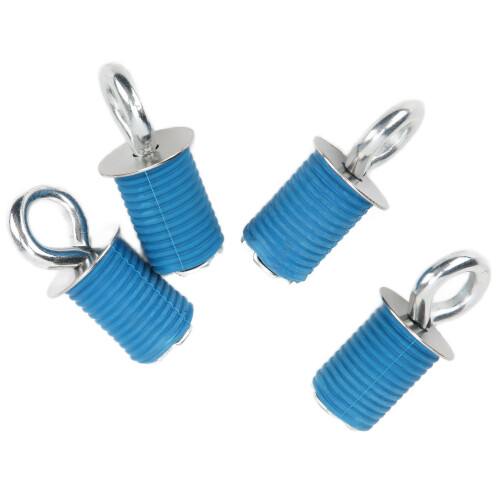 4 pezzi kit ATV da 1 pollice gomma SS TwistLock Argento Blu 2