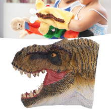 Burattino a mano dinosauro in gomma PVC dipinto 20x16x7 cm