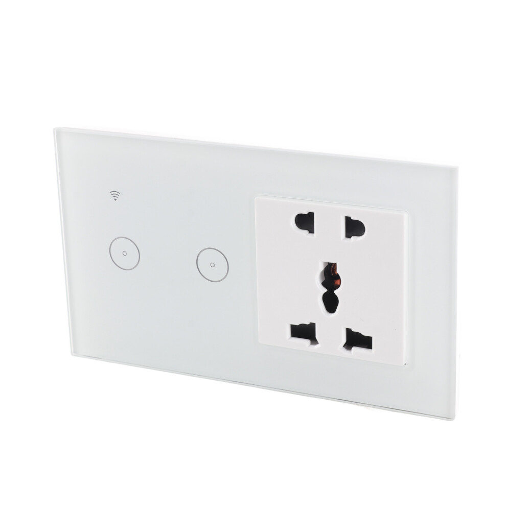 Wifi Smart Wall Outlet 2 In 1 Convenient Voice App Touch Control Smart Socket Switch For Alexa For Assistant 8761322316409