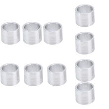 10 pièces d'entretoises en alliage d'aluminium Ø10xØ8mm argentées et rondes