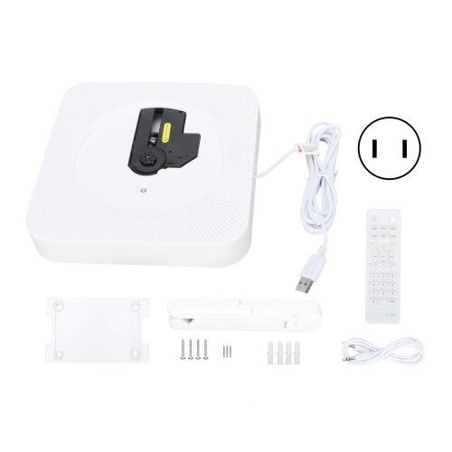 Wall Mounted CD Player Portable Remote Control Bluetooth Music CD Player for Home Wall DecorationUS 1