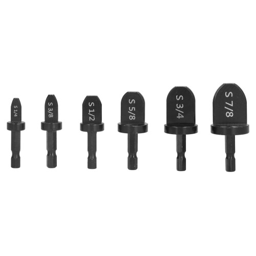 Set di punte da trapano per swaging, 6 pezzi, nero, 7/8-1/4in 1