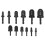 Set di punte da trapano per swaging, 6 pezzi, nero, 7/8-1/4in 3