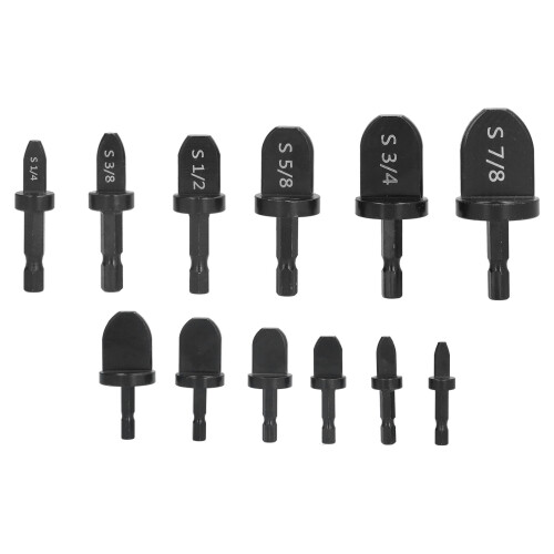 Set di punte da trapano per swaging, 6 pezzi, nero, 7/8-1/4in 2
