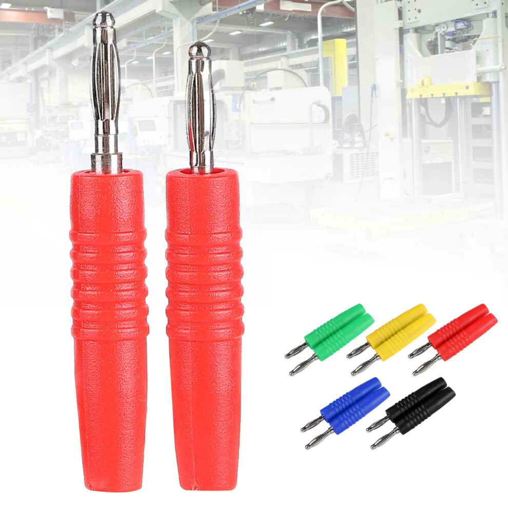 10Pcs U49 2Mm Banana Plug Wire Banana Jack For Electrical Testing Red Black Yellow Green Blue 3271322320092