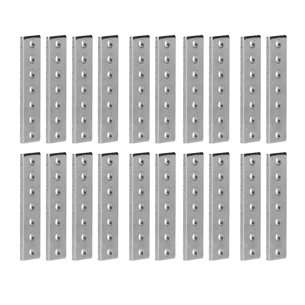 20Pcs Flat Bracket Galvanized Steel High Strength Bending Resistant Metal Mending Plates Straight Braces 4621322320513