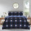 (Plaid-Check Navy/Blue, Single) 4PCs Complete Bedding Set Duvet Cover Fitted Sheet 1