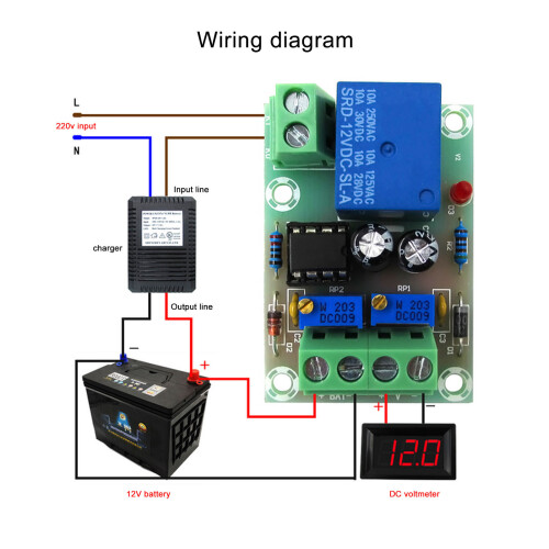 XH-M601 PCB de charge de batterie 12V 50x32x18mm 2