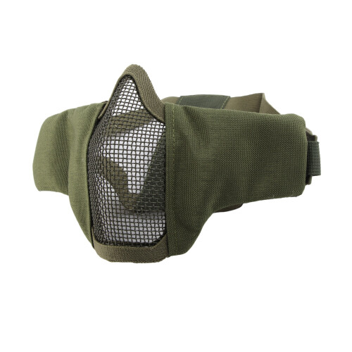 Garde demi-visage V10 103 g maille d'acier vert armée