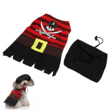 Costume da pirata per animali domestici taglia L, lavabile in lavatrice Halloween