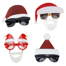 4pcs Santa Claus Cute Christmas Eyeglasses Costume Party Glasses Photography Props