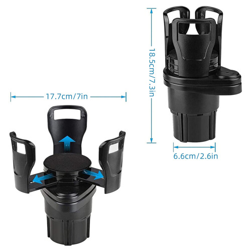 Espansore 2in1 per portabicchieri DualCup, 7,4-15cm Nero opaco 1
