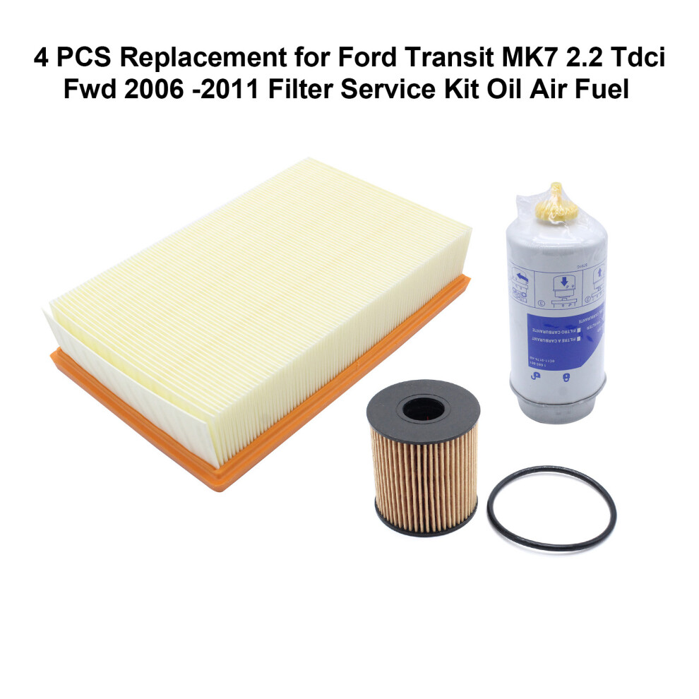 4 PCS Filter Service Kit Oil Air Fuel Replacement for Ford Transit MK7 2.2 Tdci Fwd 2006 -2011