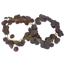 Guirlande d'eucalyptus en tissu avec feuilles artificielles 120 g violette