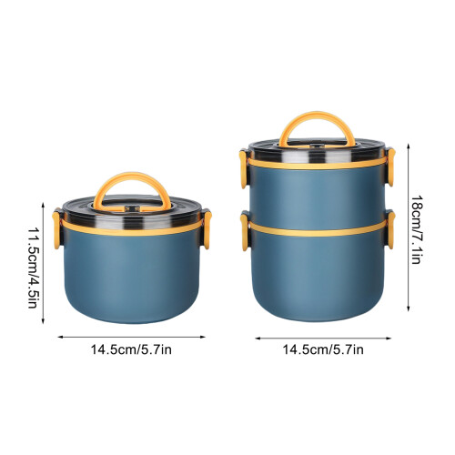Bento Box grande capacità blu 18x14.5cm a prova di perdite 1