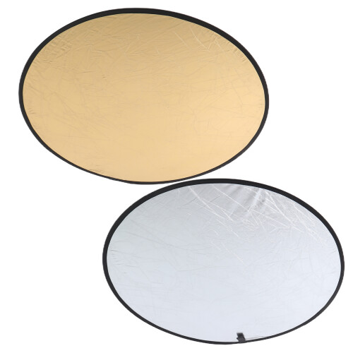 Réflecteur rond de 110 cm, 2 en 1, argent/or