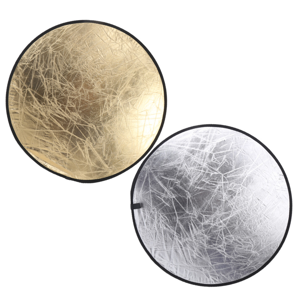 80Cm / 31.5In 2 In 1 And Photography Lighting Reflector Portable Collapsible Photo Studio Reflector With Carrying Bag Gold/Silver 4981322334645