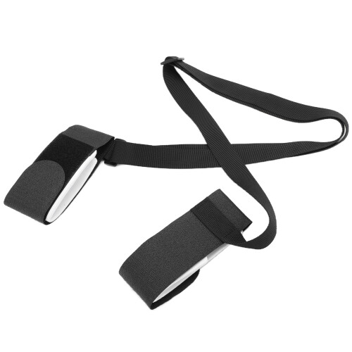 Sangles de ski noires, longueur réglable, plaque double 2