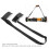 Sangles de ski noires, longueur réglable, plaque double 10