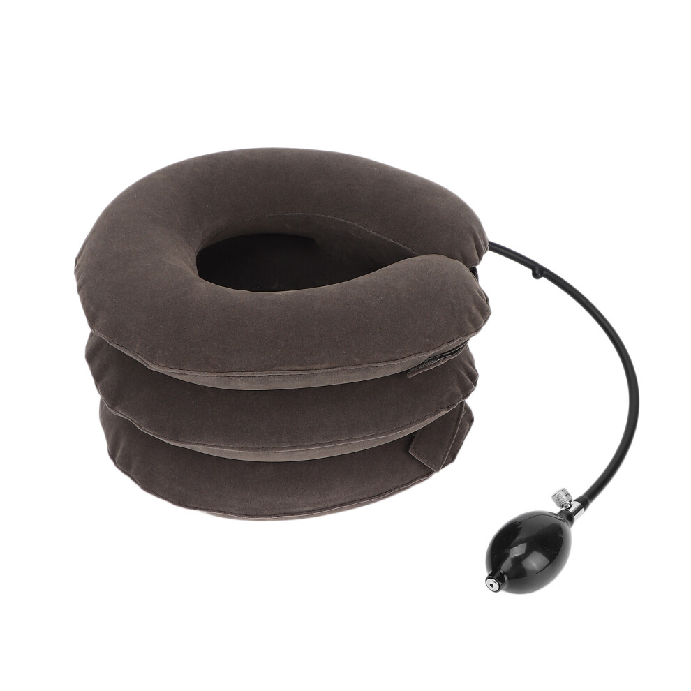 Gray Household Inflatable Cervical Traction Device Pain Relief Neck Stretcher Support Brace