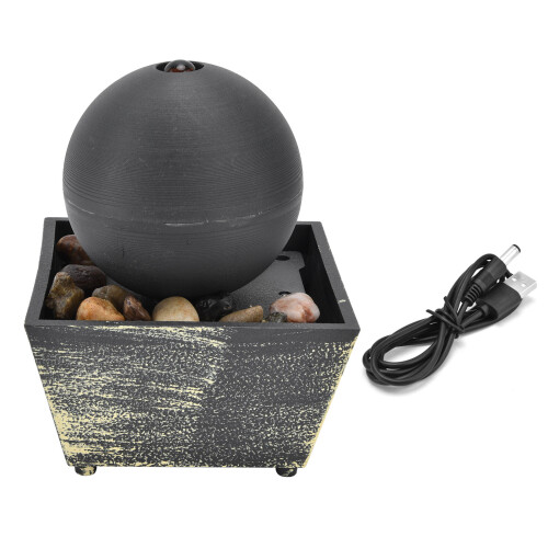 Fontana a sfera USB da 3 V 14.5x11.5x11.5cm luce gialla 1