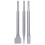 3Pcs Chisel Carbon Steel Scaling Flat Point Rotating Hammer Drill Bits for Tile Concrete WorkRound Handle 1
