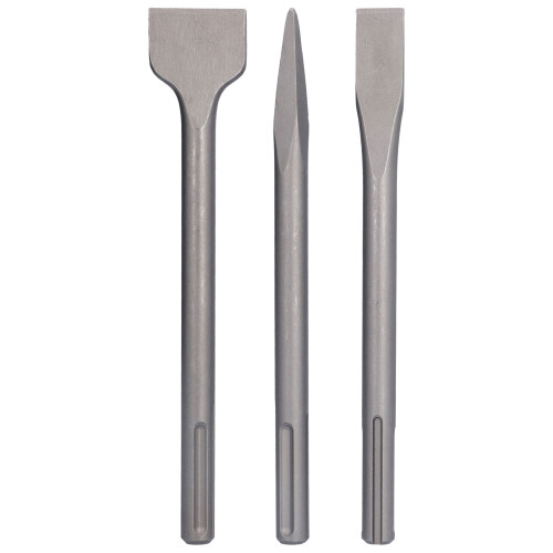 3Pcs Chisel Carbon Steel Scaling Flat Point Rotating Hammer Drill Bits for Tile Concrete Work5 Pit Handle 1