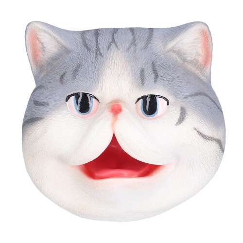 Marionnette à main en PVC en forme de chat 13,5  13,5  11,5 cm Bouche ouverte 1