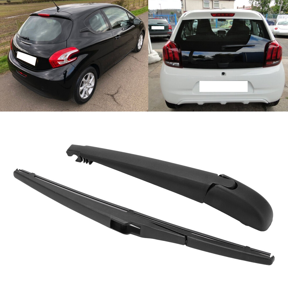 Car Rear Windshield Wiper Arm Blade Kit Replacement For Peugeot 108 Hatchback 7/2014Â4/2019 Black 5021322346541