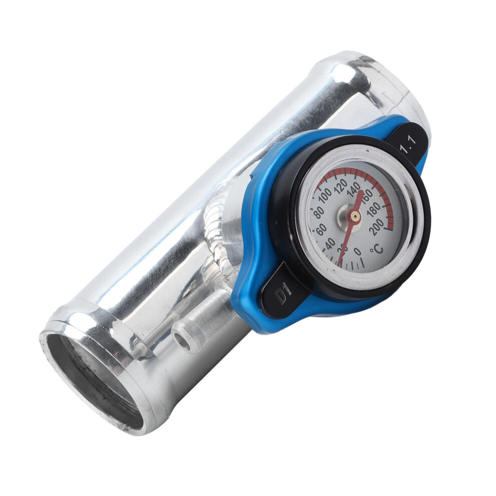 38Mm/1.5In Inline Radiator Hose Filler Aluminum With Temperature Gauge For Engine 8751322346612
