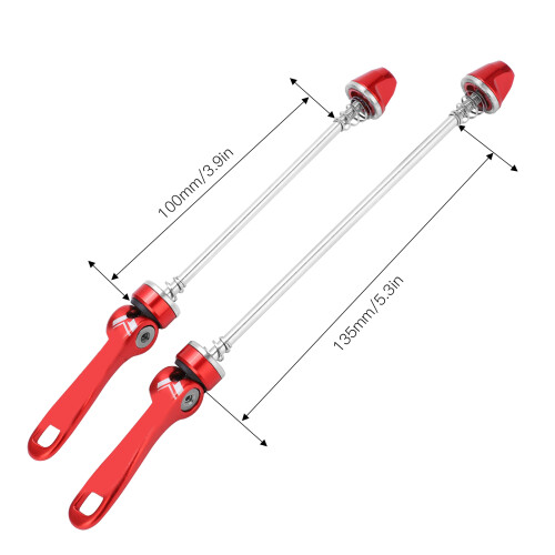 Attache rapide en aluminium à levier 100/135 mm rouge 2